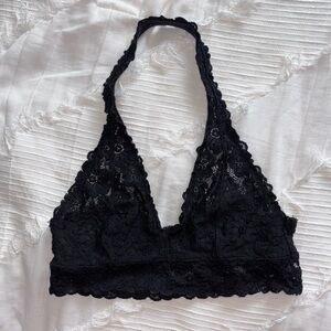 Aerie black lace halter top bralette